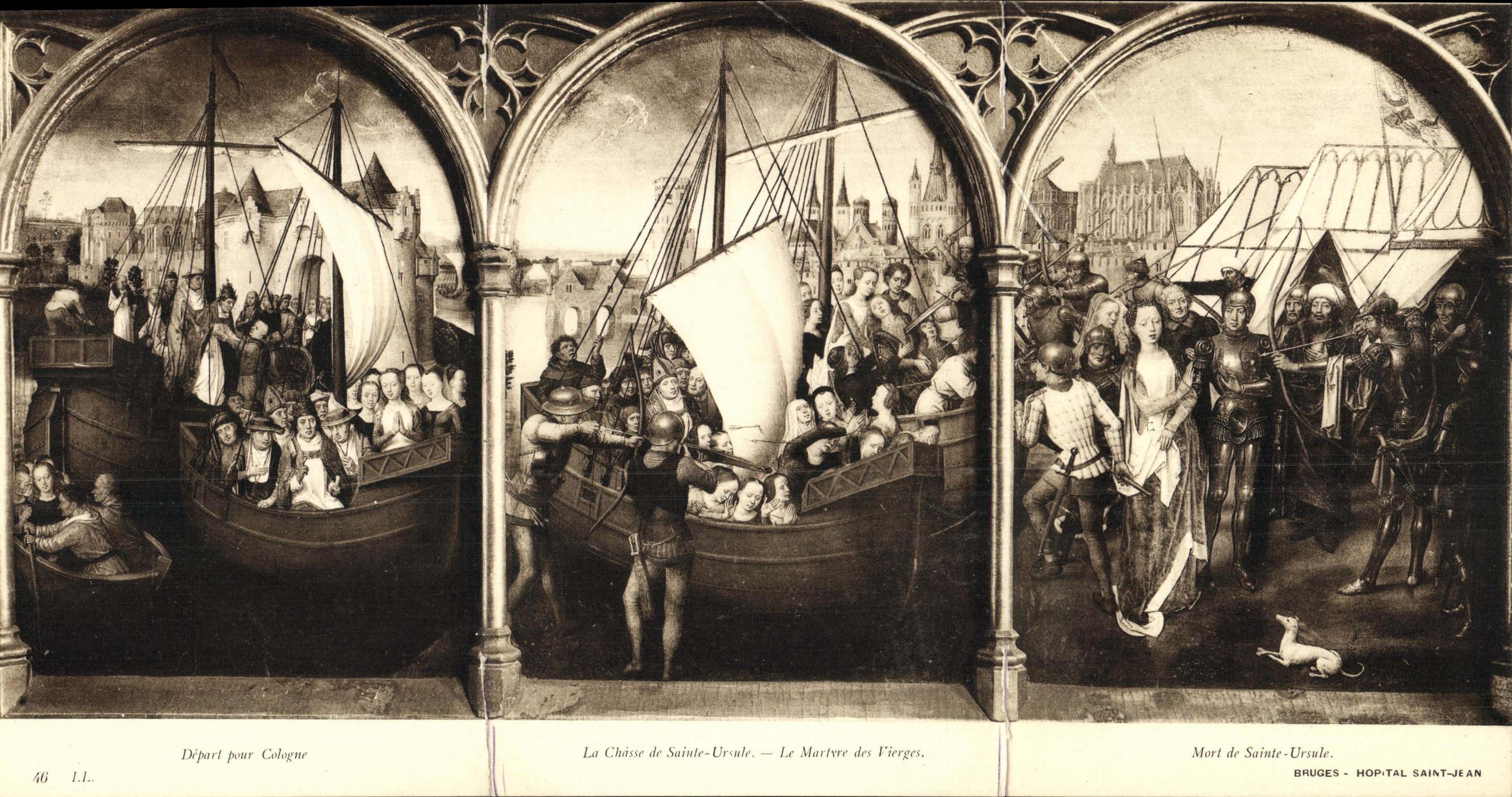 CARTE TGRIPLE Depart pour Cologne La chasse de Sainte Ursule Mort de Sainte Ursule Brugues Hopital Saint Louis