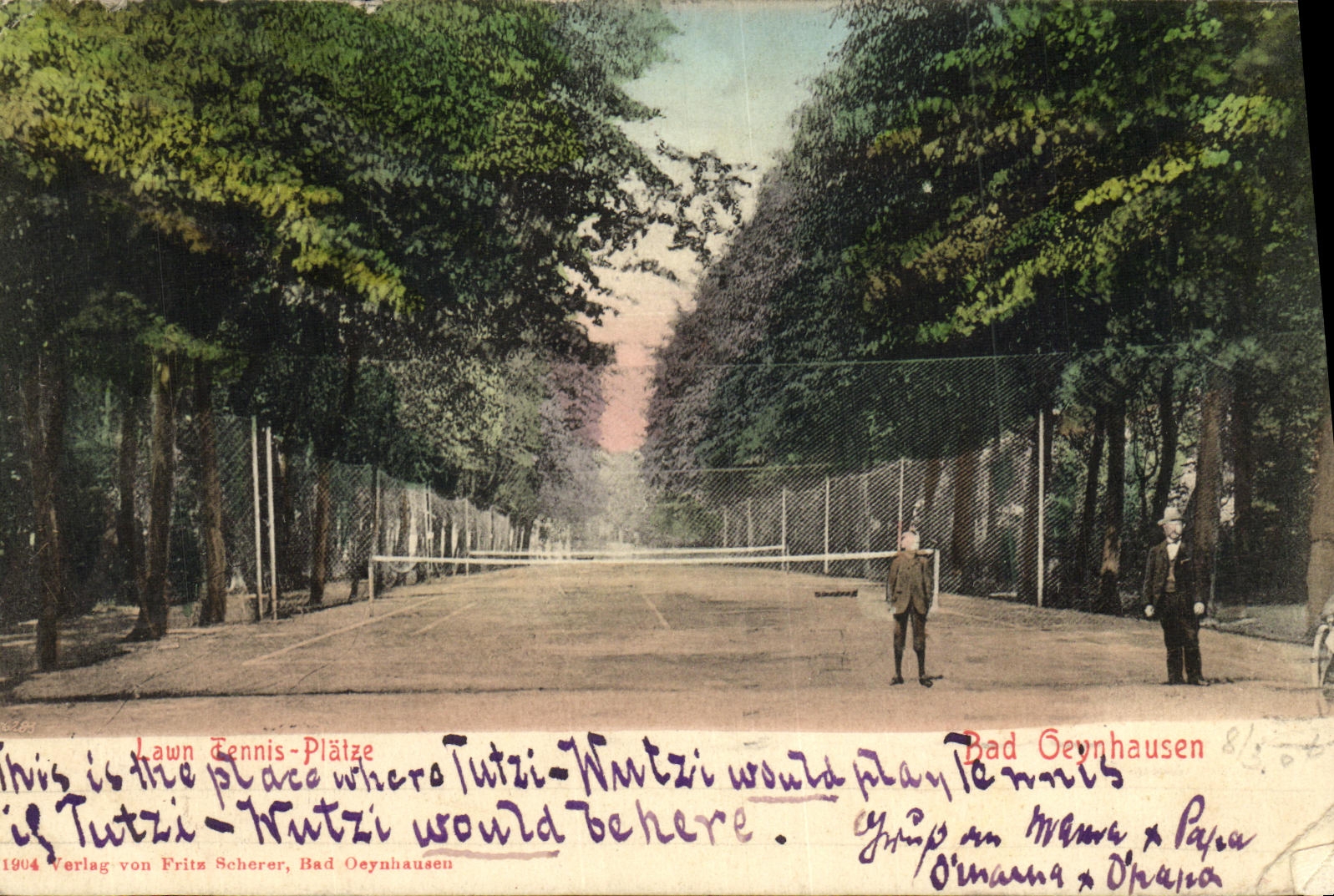 VINTAGE POSTCARD Lawn Jennis Platze Bad Oeynhausen