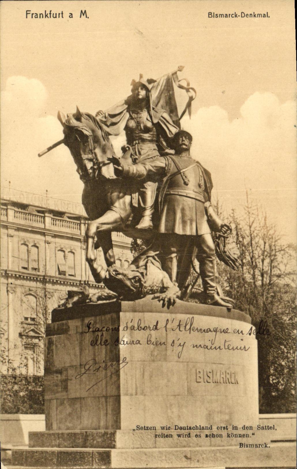 VINTAGE POSTCARD Frankurt Blsmarck Denkmal