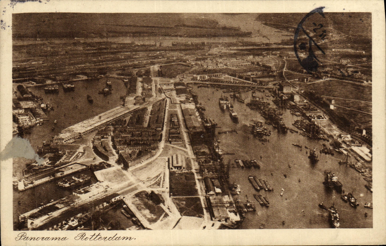 VINTAGE POSTCARD Rotterdam Panorama