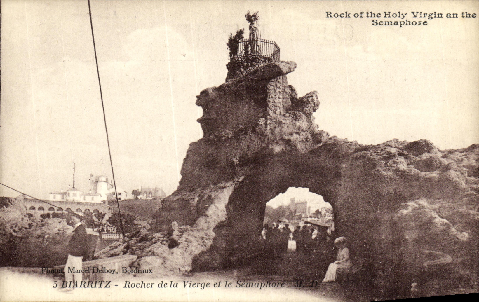 CPA Biarritz Rochers de la Vierge et le Semaphore