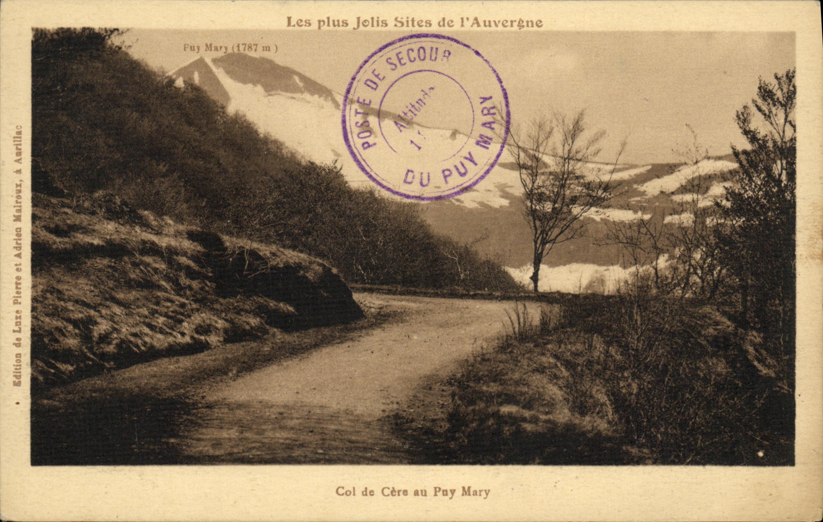 VINTAGE POSTCARD L Auvergne Collar of Cere to Puy Maruy