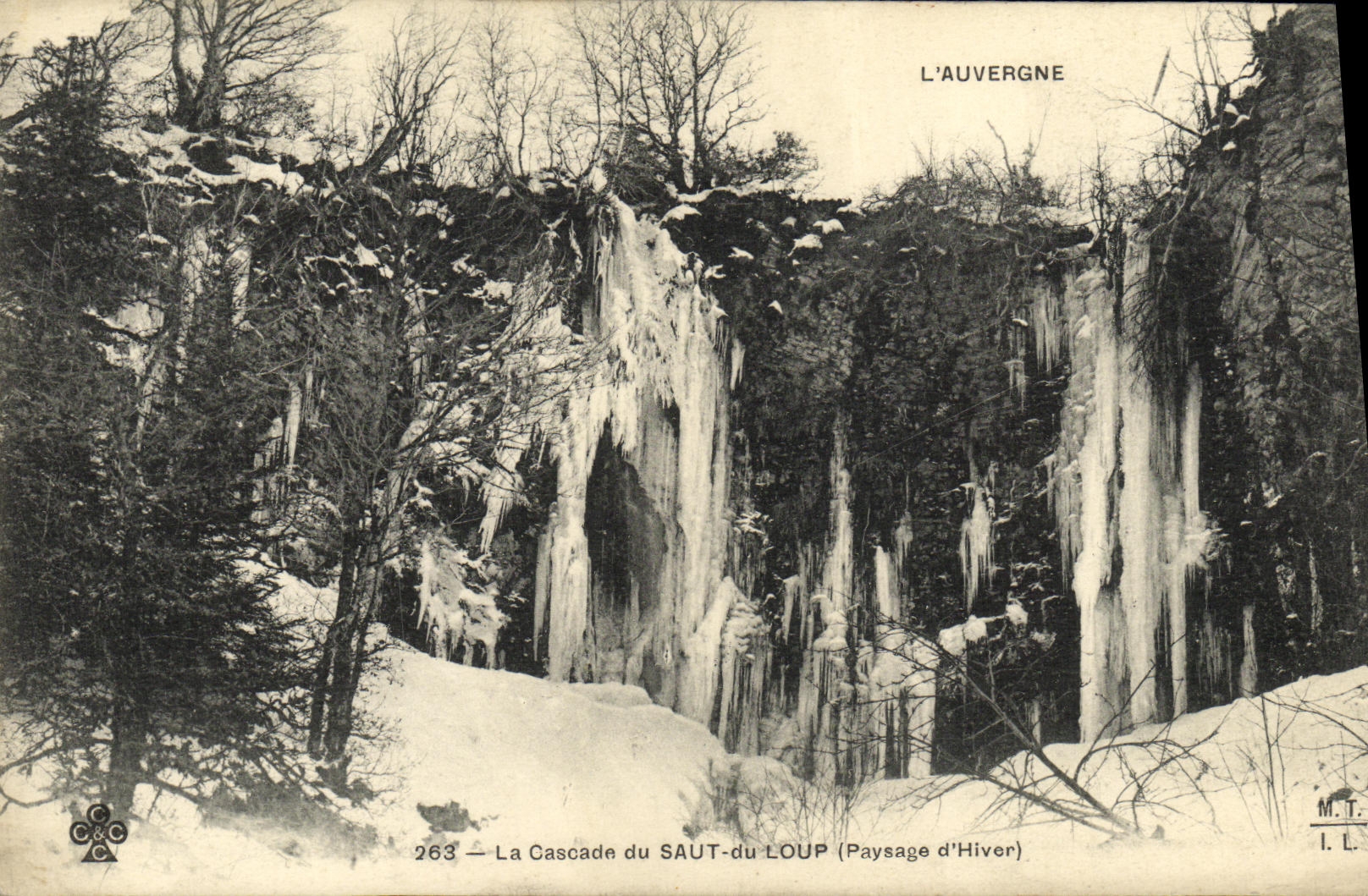 VINTAGE POSTCARD the Cascade of the Jump of the Wolf Landscape D winter