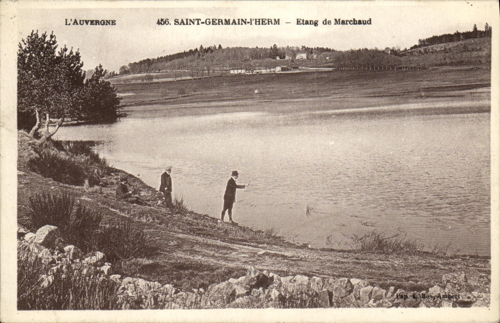 VINTAGE POSTCARD Auvergne Saint Germain L Herm Pond of Merchant