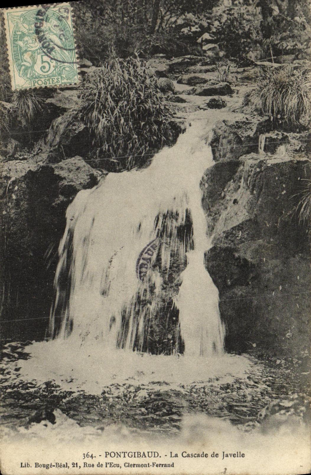 VINTAGE POSTCARD Pontgibaud the Cascade of Swath