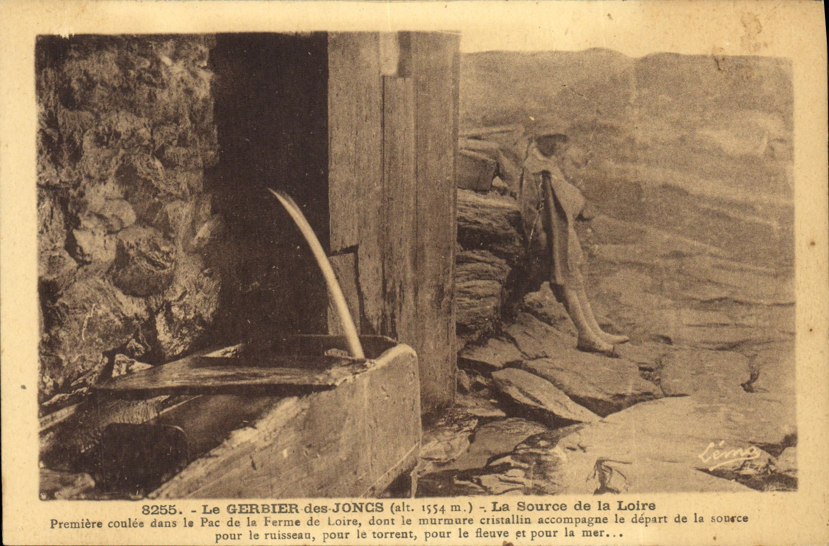 VINTAGE POSTCARD Gerbier of the Snap rings the Source of the Loire