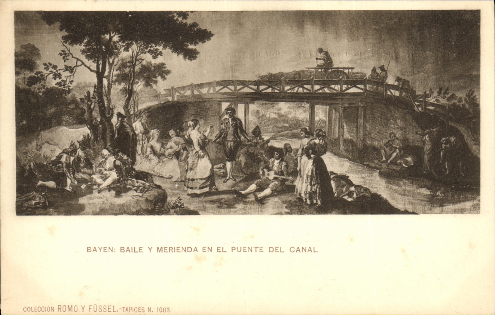 CPA Bayen Baile Y Merienda En El puente Del Canal 