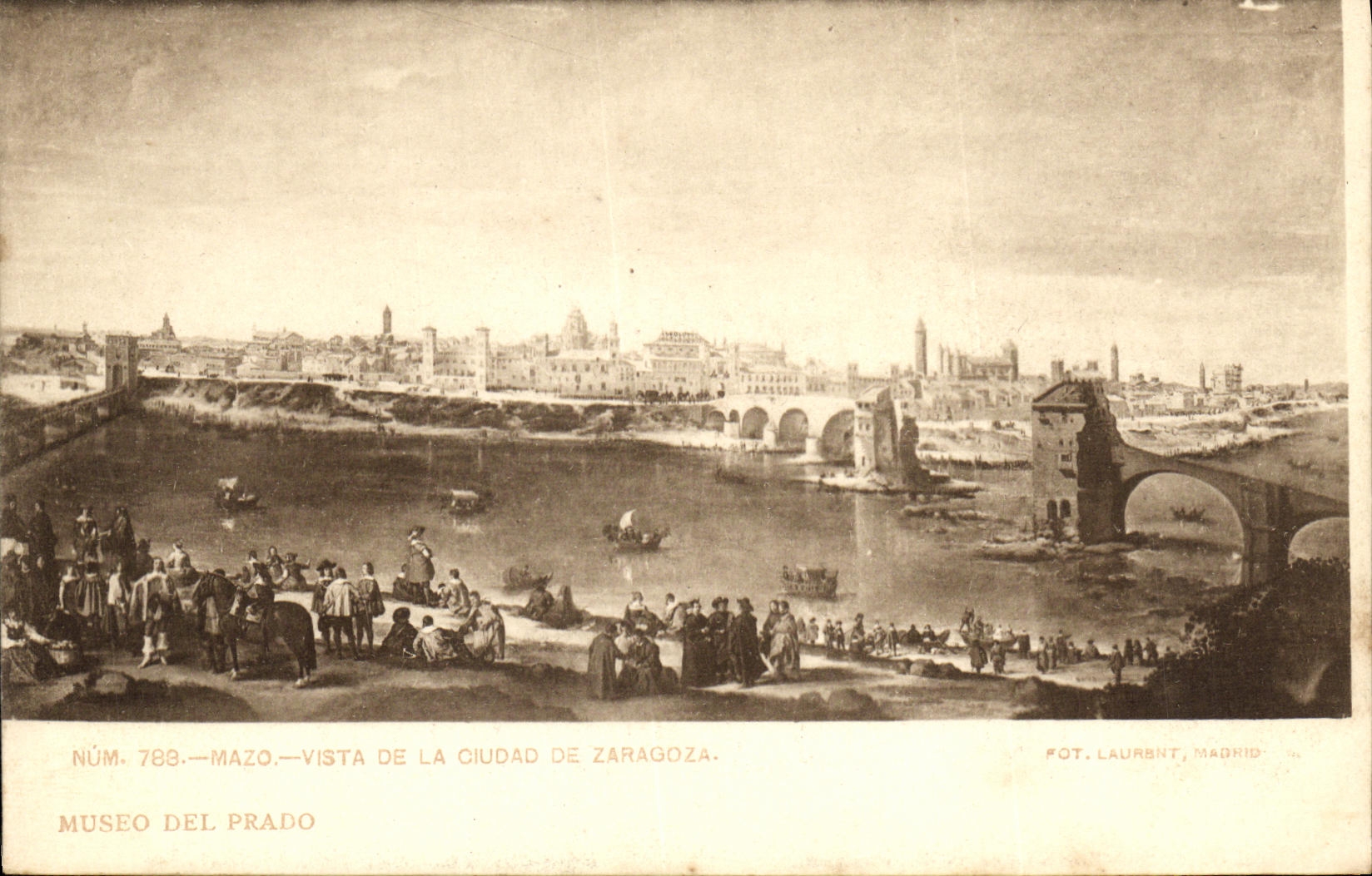 CPA Museo Del Prado Mazo Vista de la Ciudad de Zaragozza