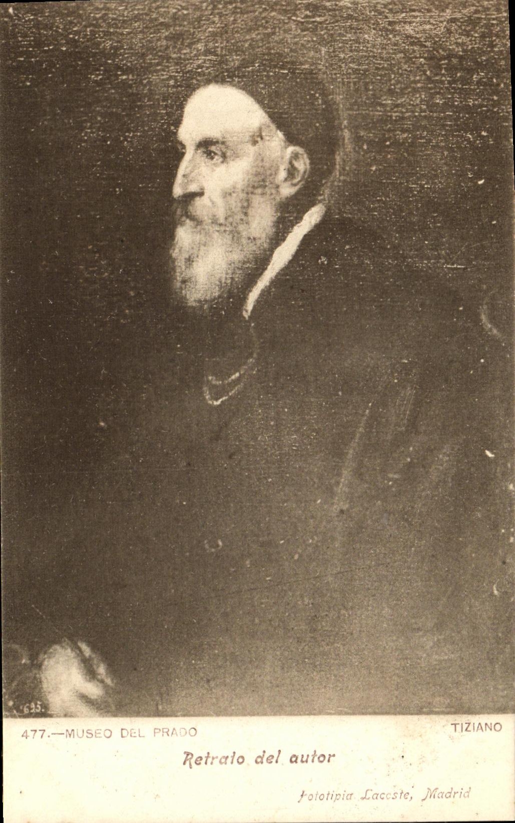 VINTAGE POSTCARD Retrato Del Autor Museo del Prado Madrid