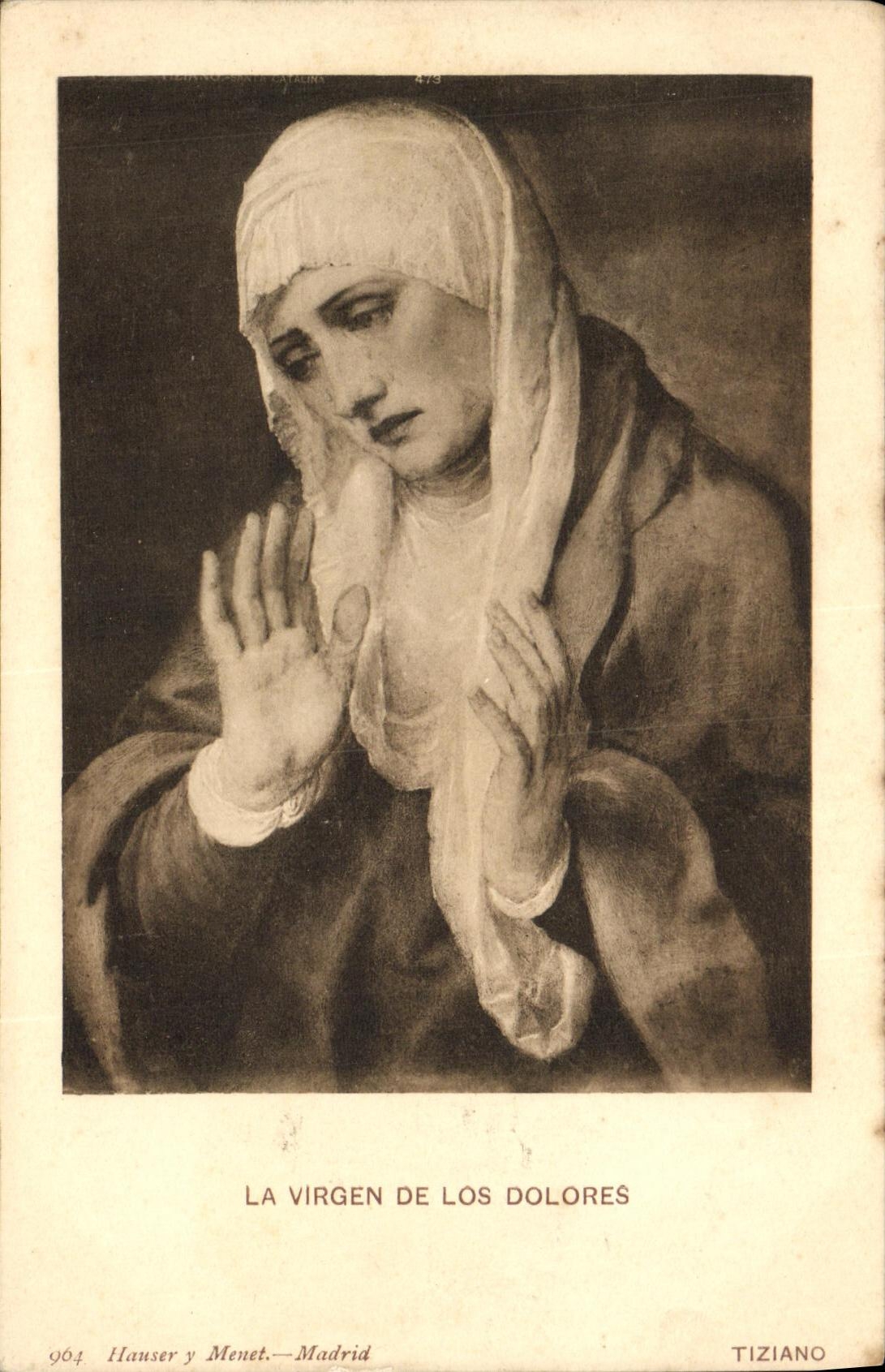 CPA La Virgen De Los Dolores Tiziano