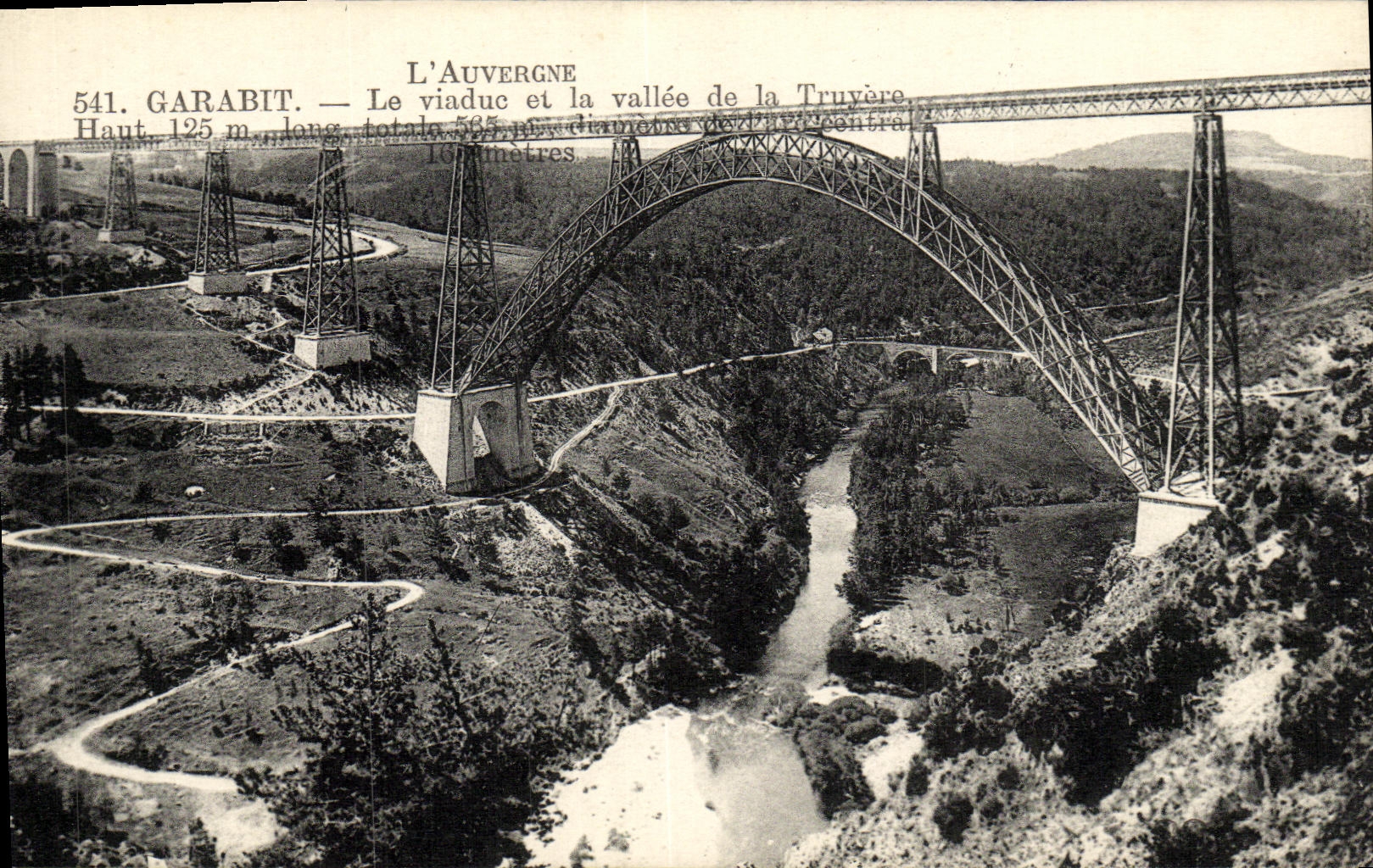 VINTAGE POSTCARD Garabit the Viaduct And the Valley of Truyere