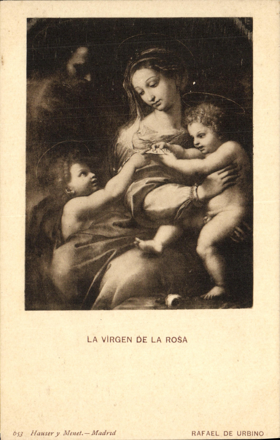 CPA La Virgen De La Rosa Rafael de Urbino