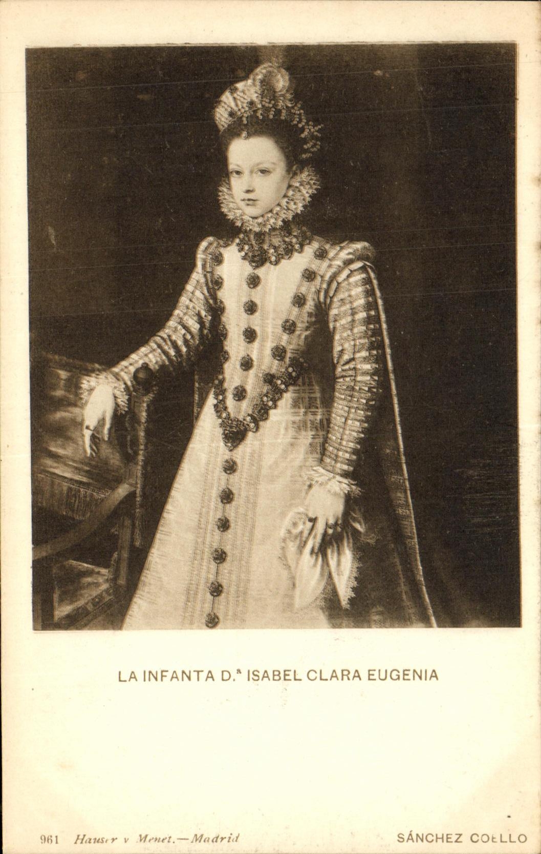 VINTAGE POSTCARD Infanta D Isabel Clara Eugenia Sanchez Coello