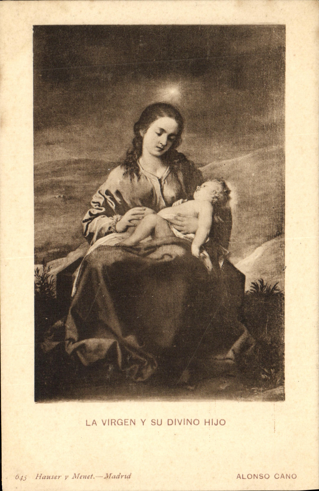 CPA La Virgen Su Divino Hijo Alonso Cano