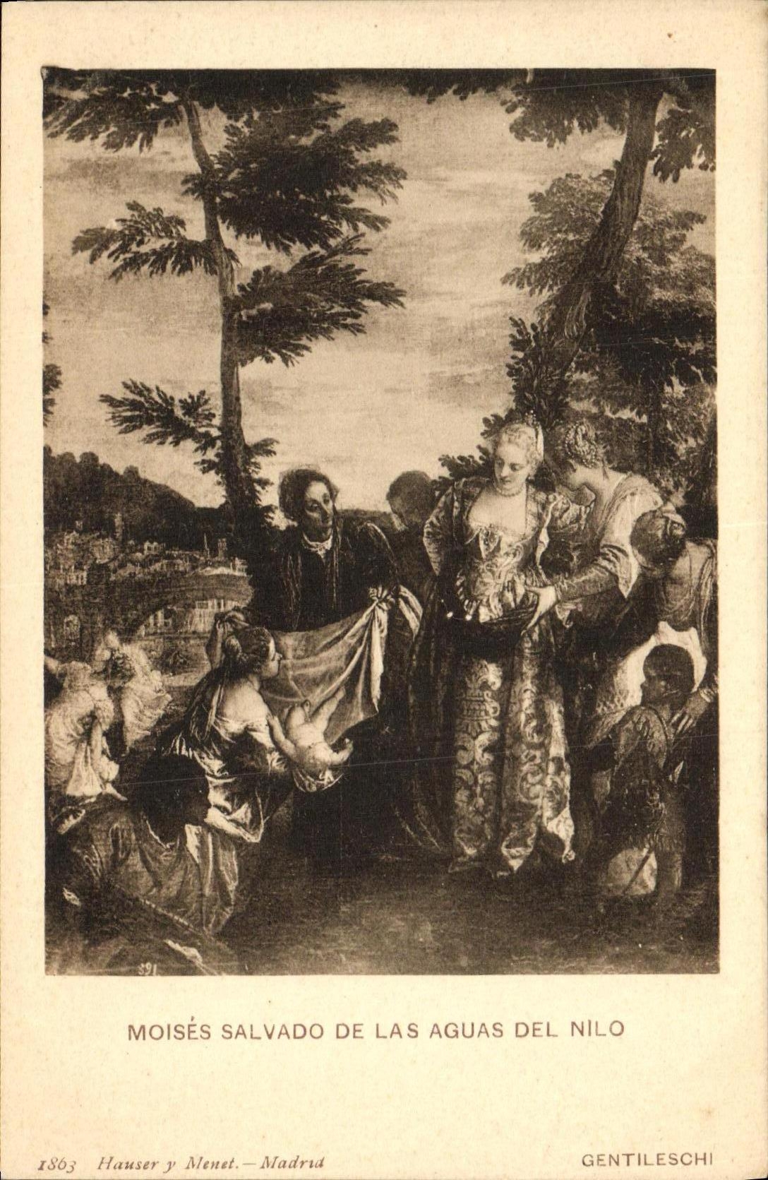 CPA Moises Salvado De La Aguas Del Nilo Gentileschi