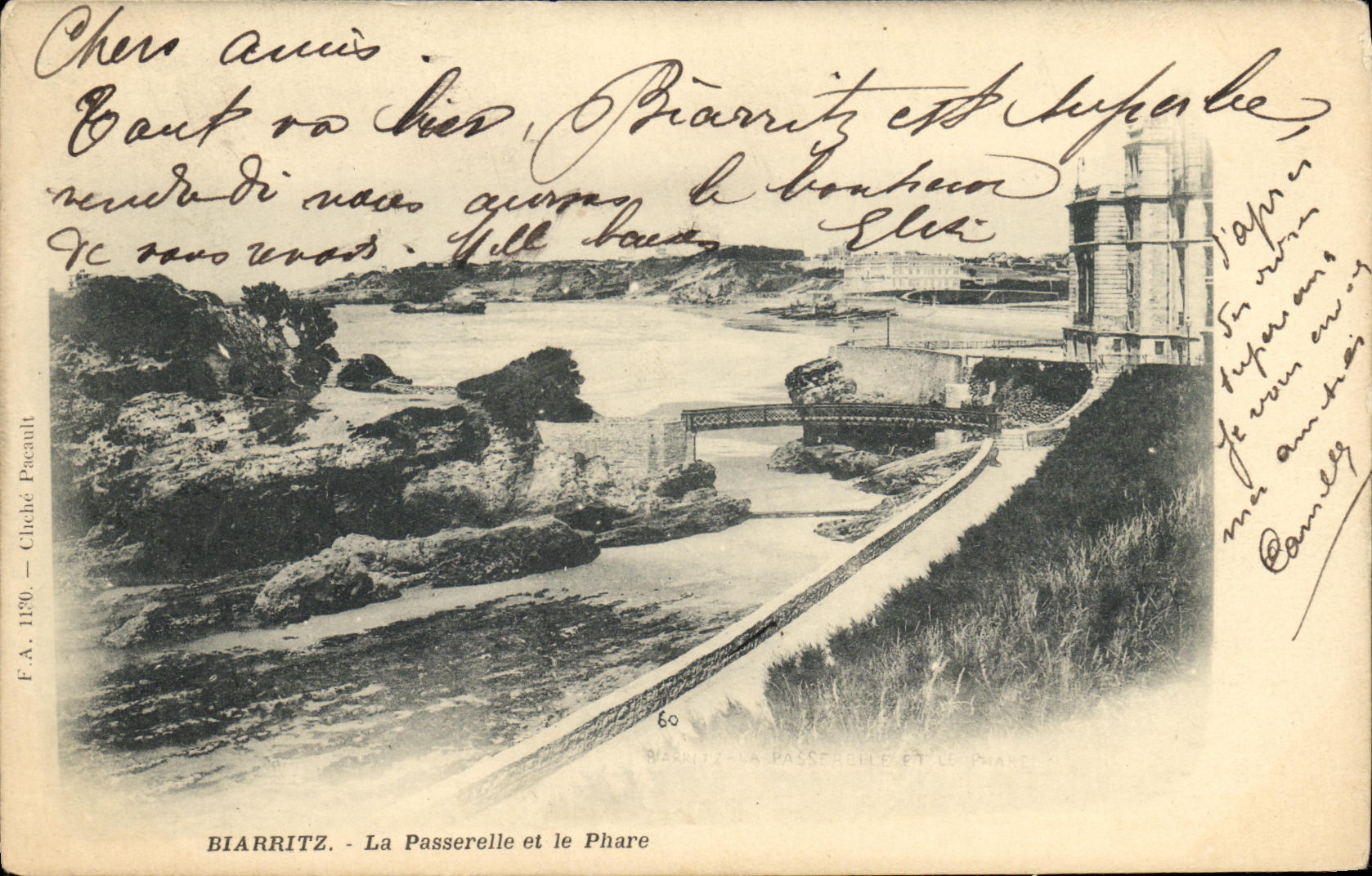 CPA Biarritz La Passerelle Et Le Phare