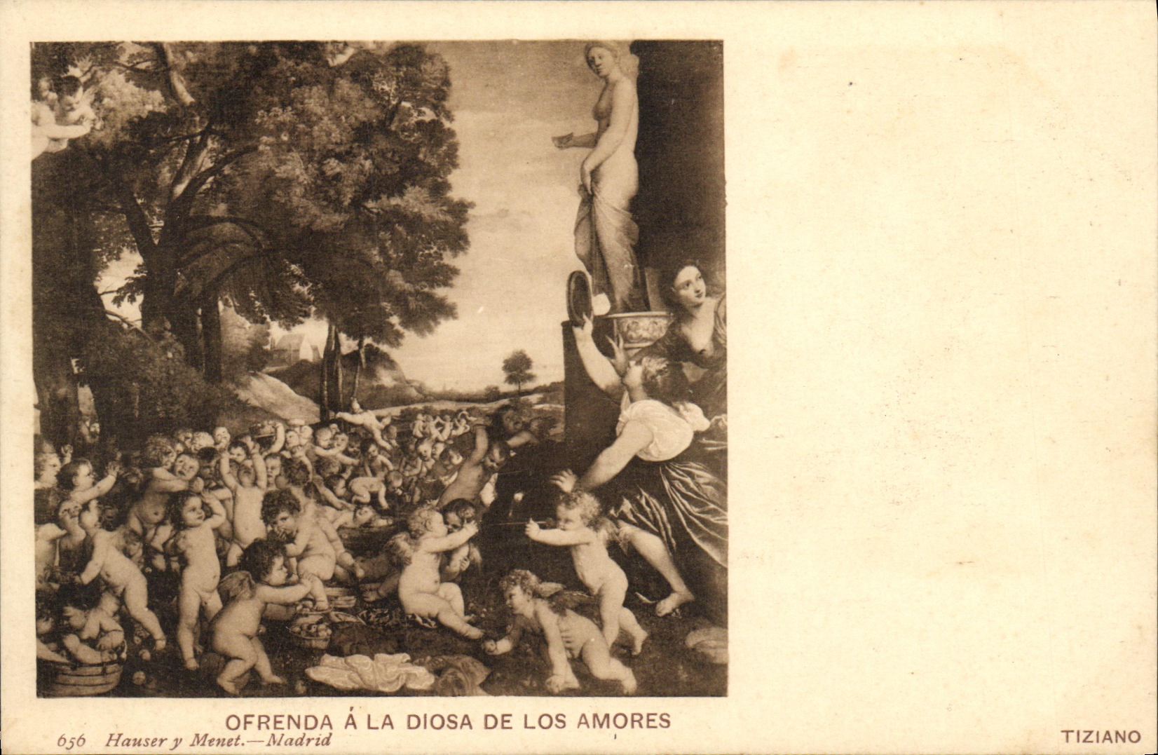 CPA Ofrenda A La Diosa De Los Amores Tiziano