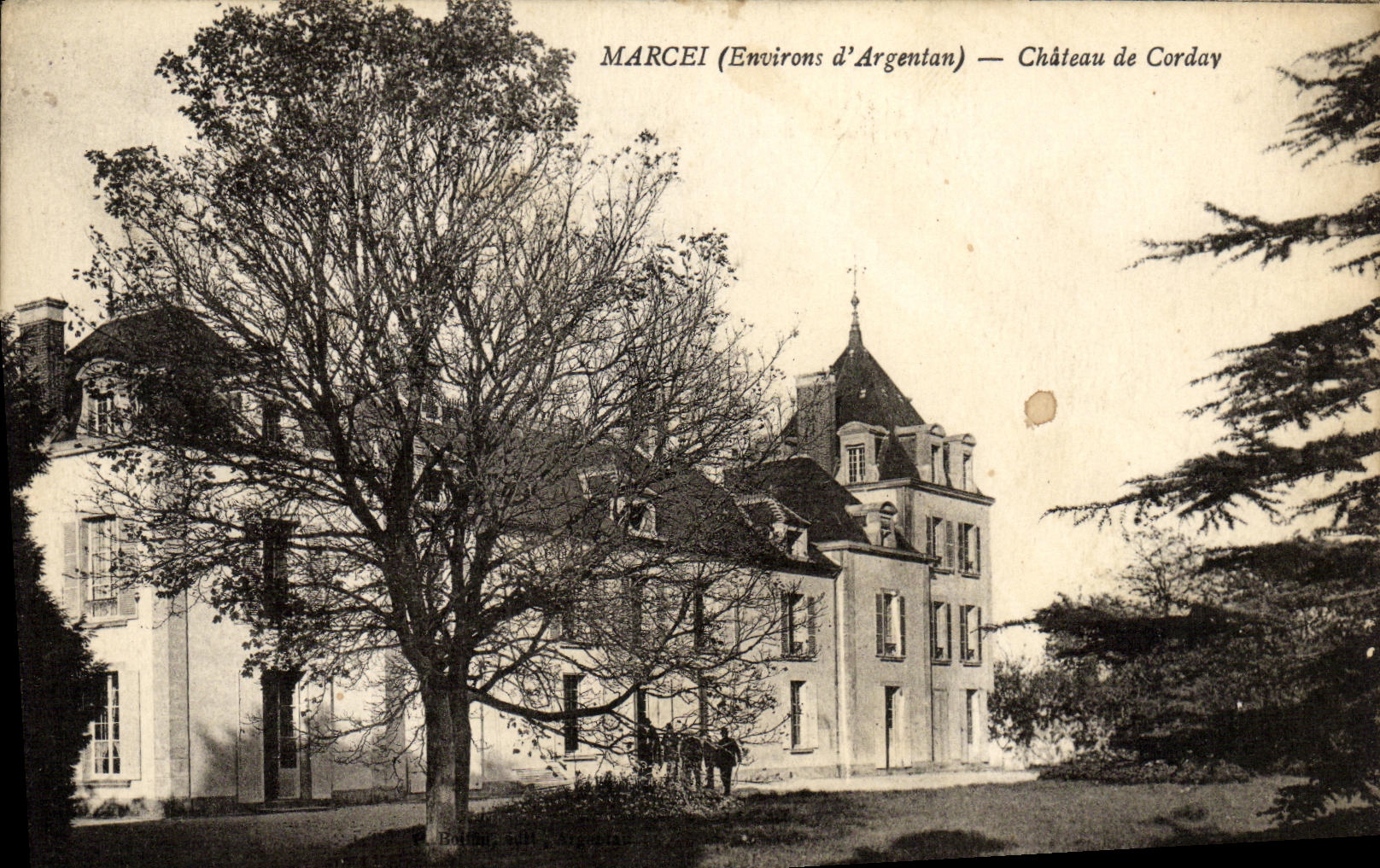 Plata de niquel de los alrededores D de Marcei de la POSTAL de la VENDIMIA Castle De Corday