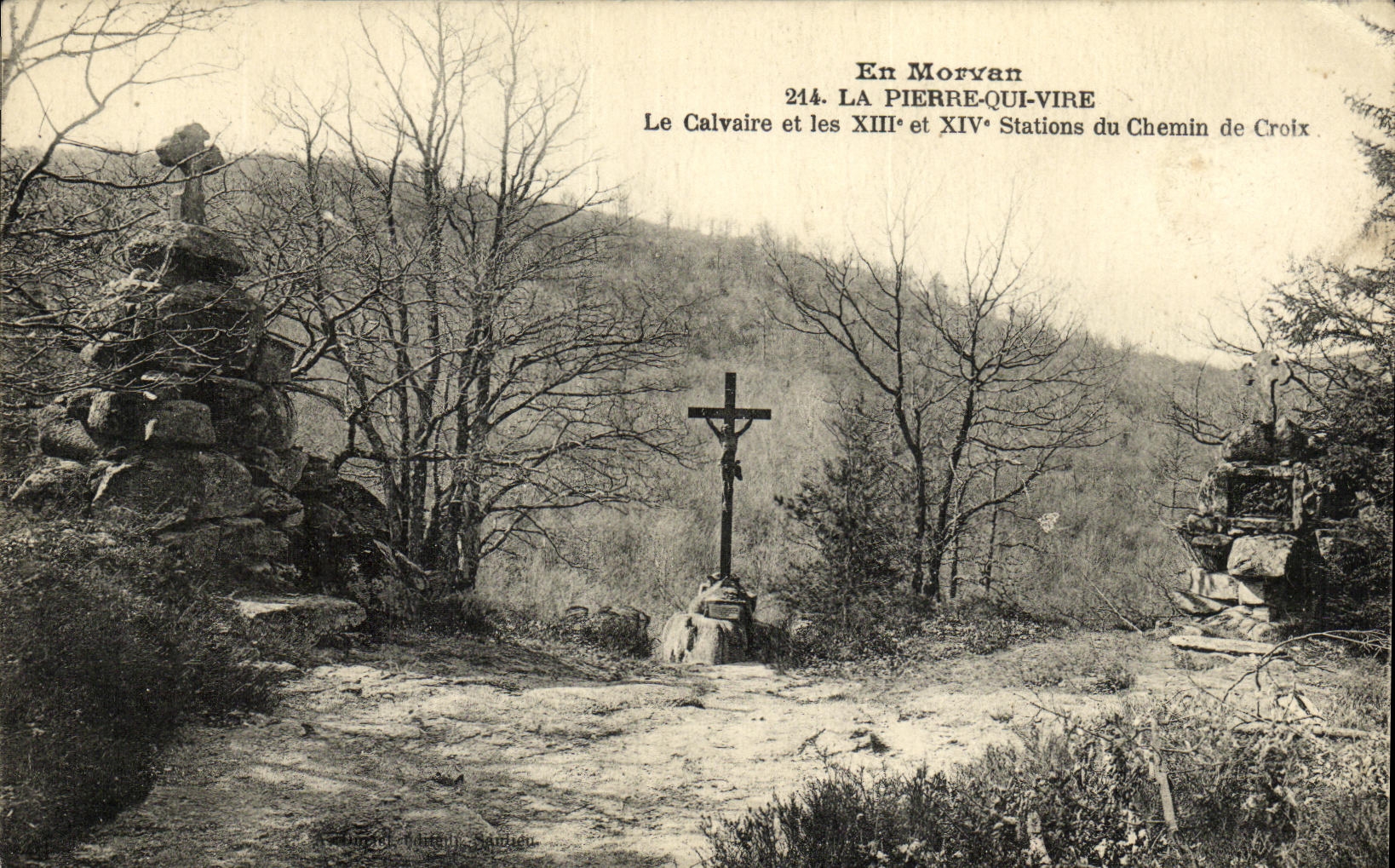 VINTAGE POSTCARD In Morvan Pierre Who Transfers the Martyrdom And the Stations Of the Way of Cross
