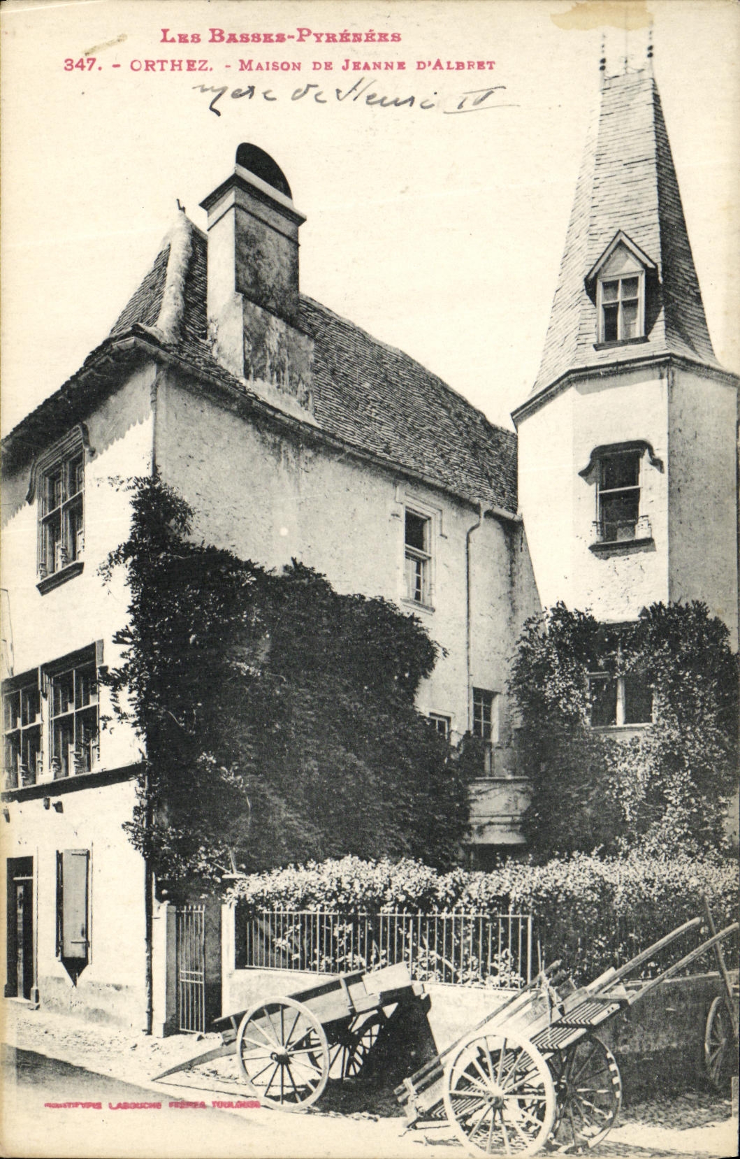 VINTAGE POSTCARD Orthez House Of Jeanne D Albert