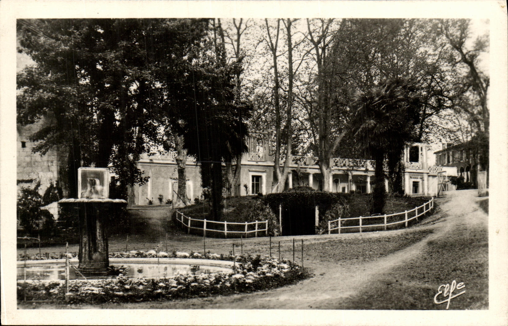 VINTAGE POSTCARD Barbotan Interior Thermal baths of the Park and Refreshment bar