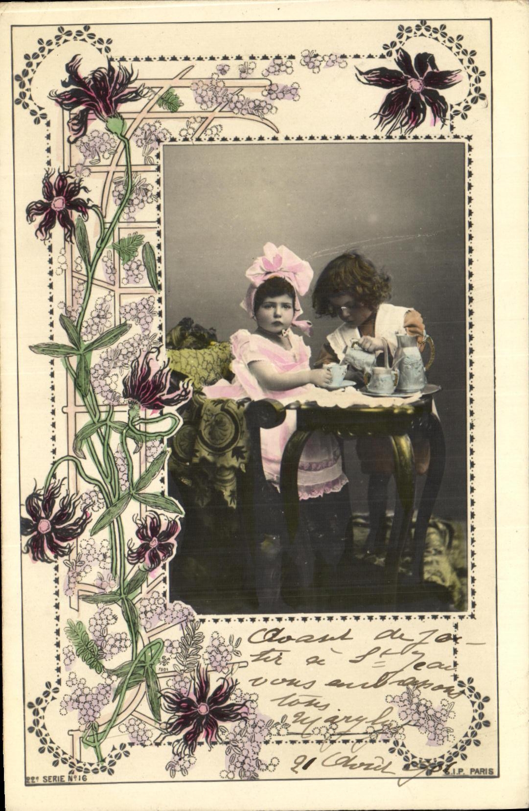 VINTAGE POSTCARD Fantasy Fluers Children