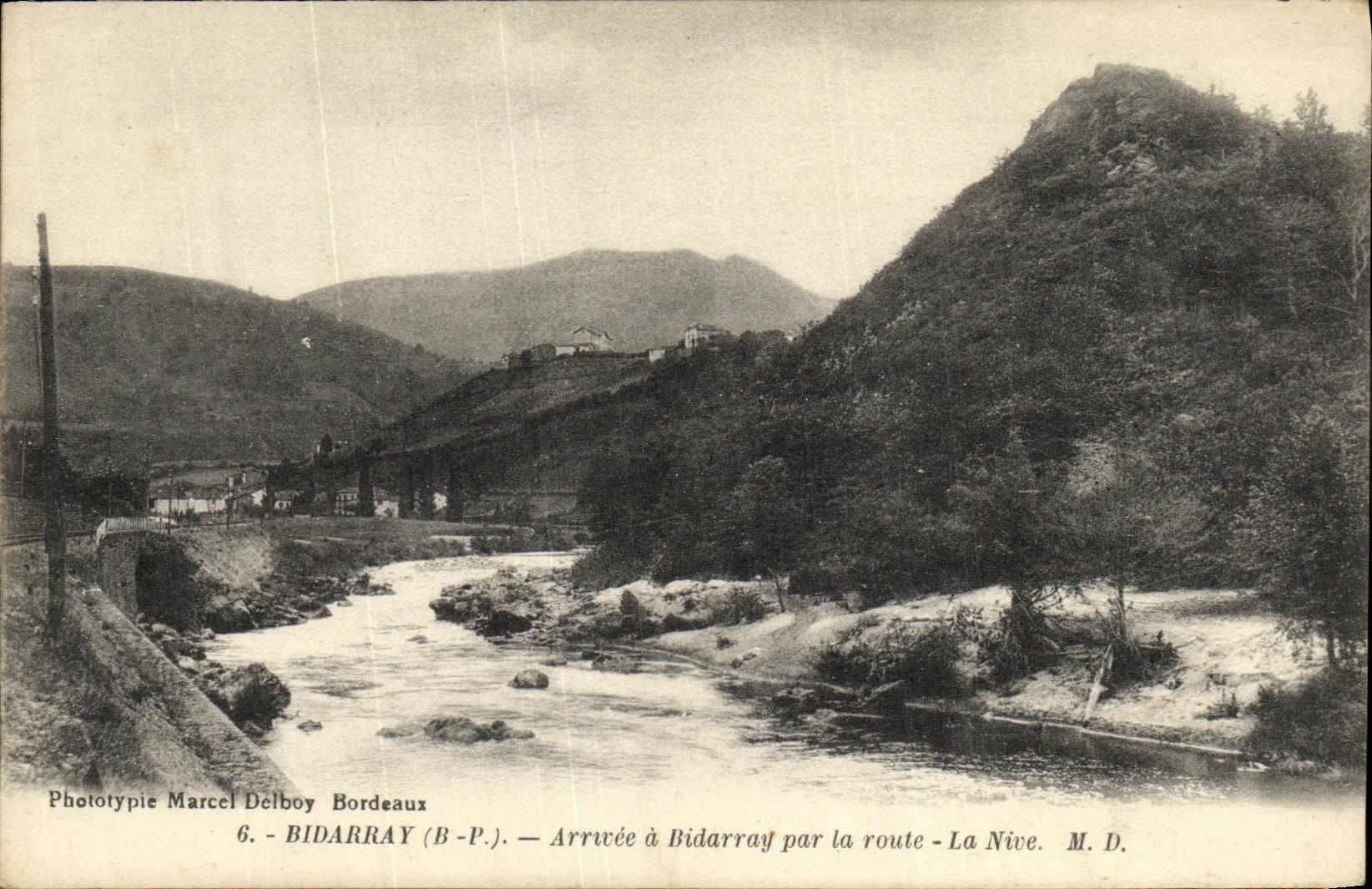 VINTAGE POSTCARD Bidarray Arrivee has Bidarray By the Road