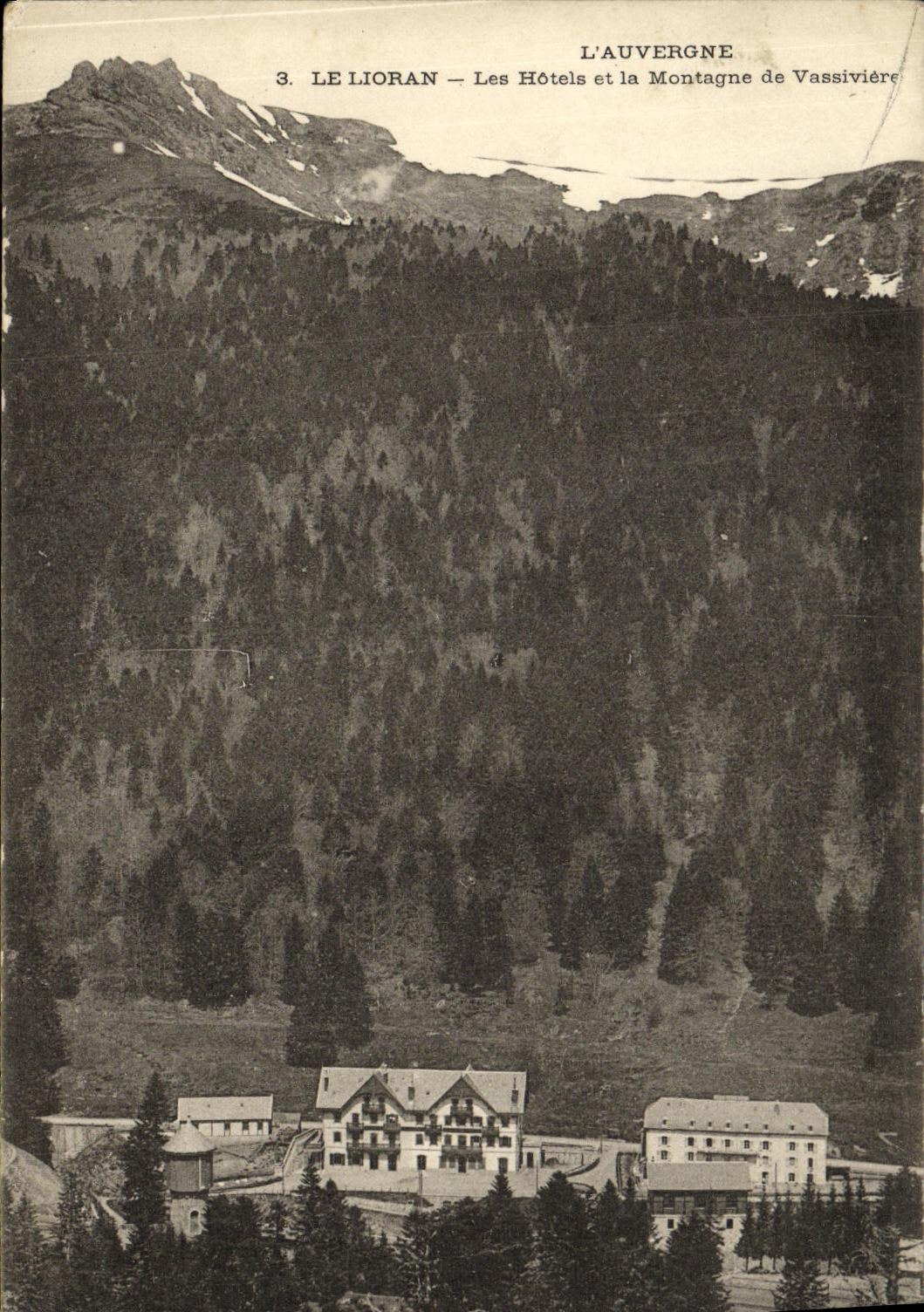 VINTAGE POSTCARD Lioran Hotels and the Mountain of Vassiviere