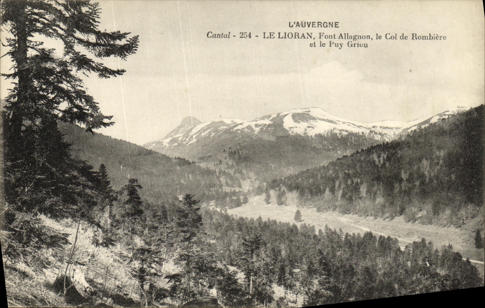 VINTAGE POSTCARD Lioran Make Allagnon the collar of Trout and Puy Griou