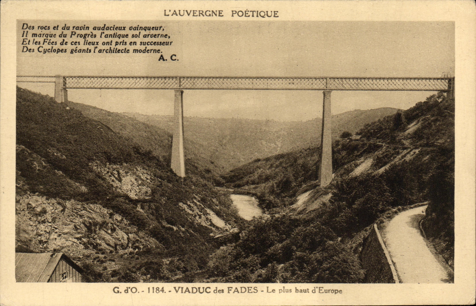 VINTAGE POSTCARD L Auvergne Viaduct of Insipid More Baut D Europe