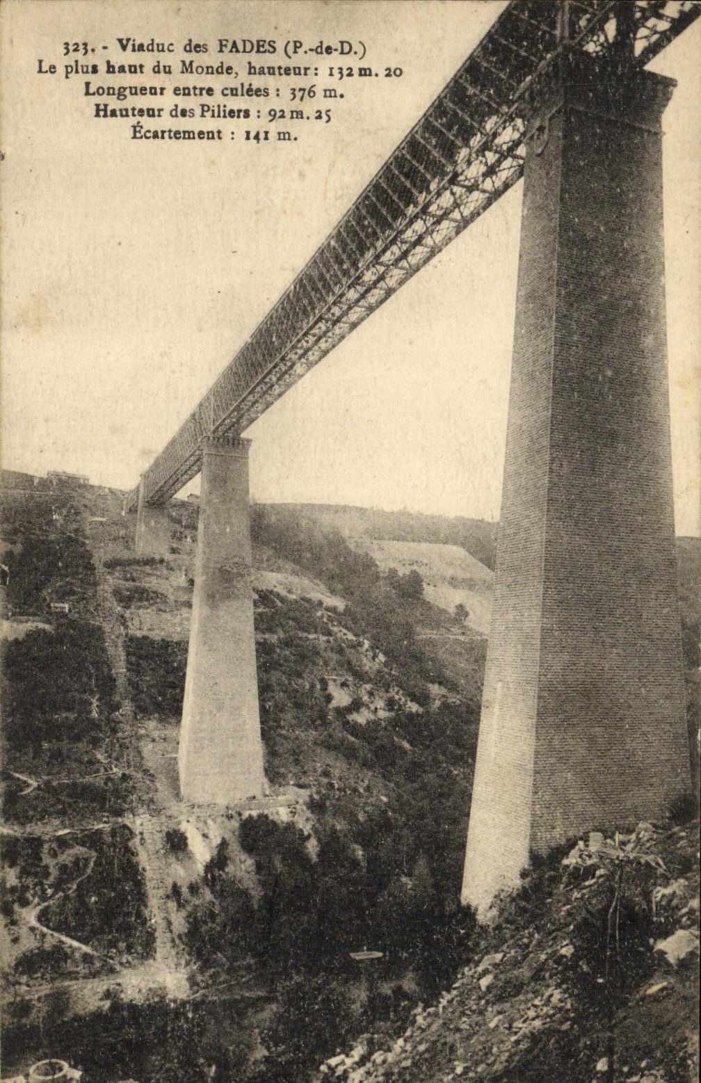 VINTAGE POSTCARD L Auvergne Viaduct of Insipid Highest of the World