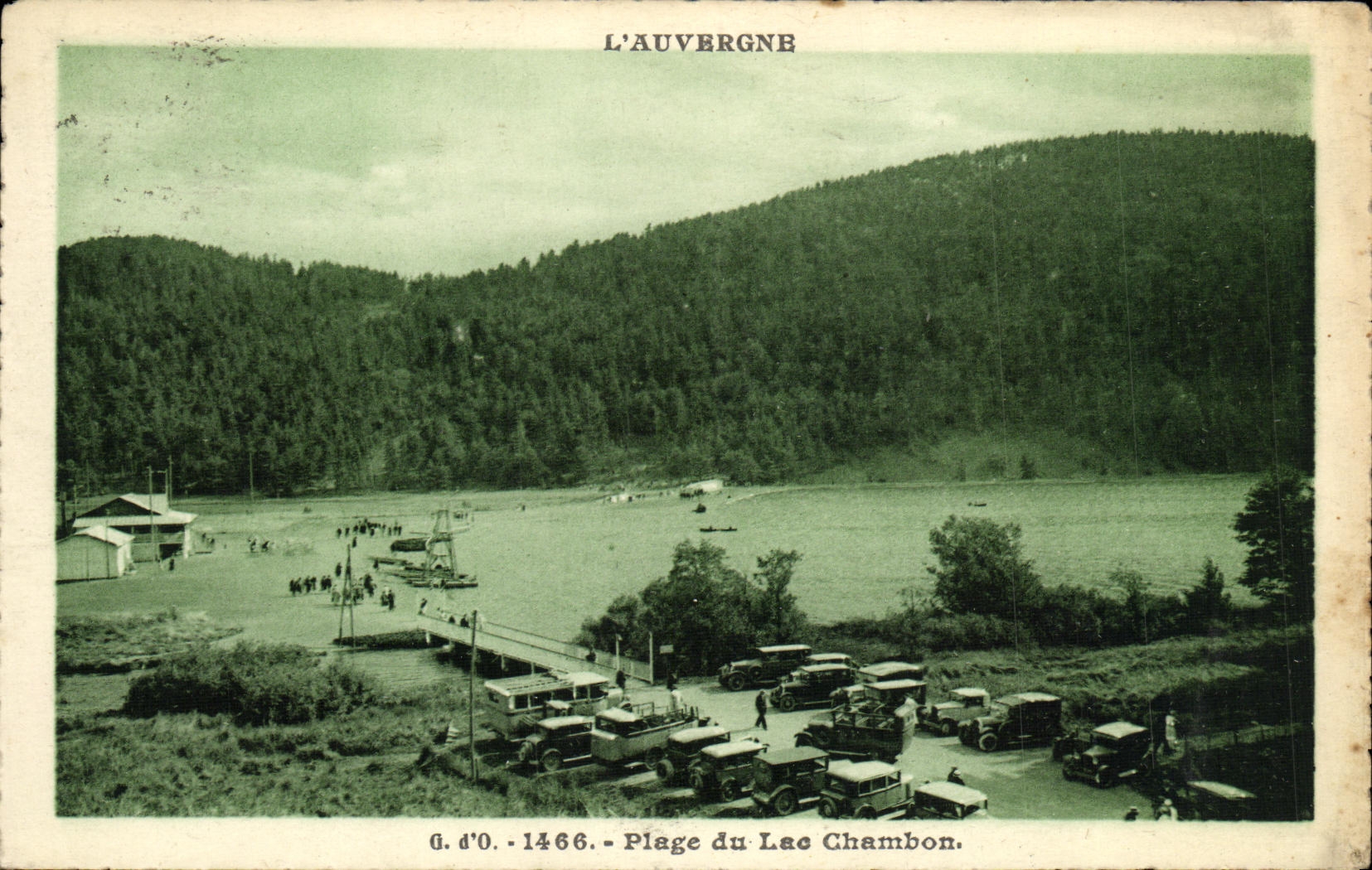 VINTAGE POSTCARD Beach of the Lake Chambon