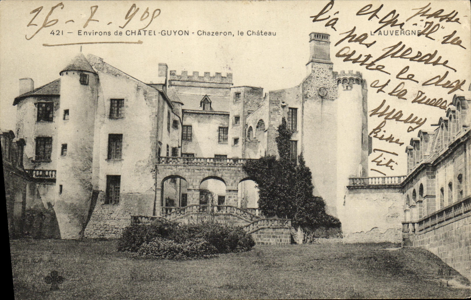 VINTAGE POSTCARD Surroundings of Chatel Guyon Chazeron the Castle