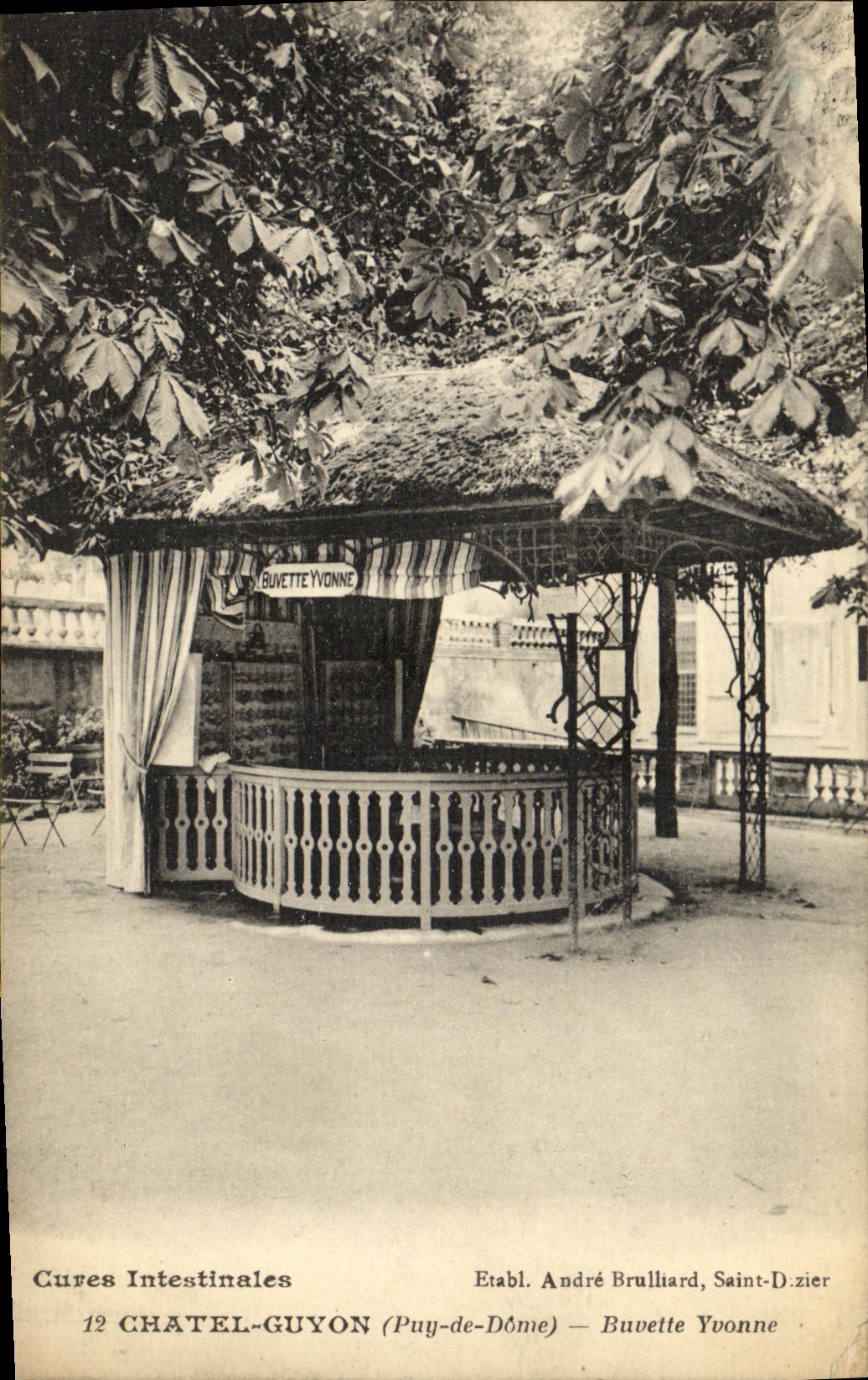 Barra del refresco de Chatel Guyon Yvonne de la POSTAL de la VENDIMIA