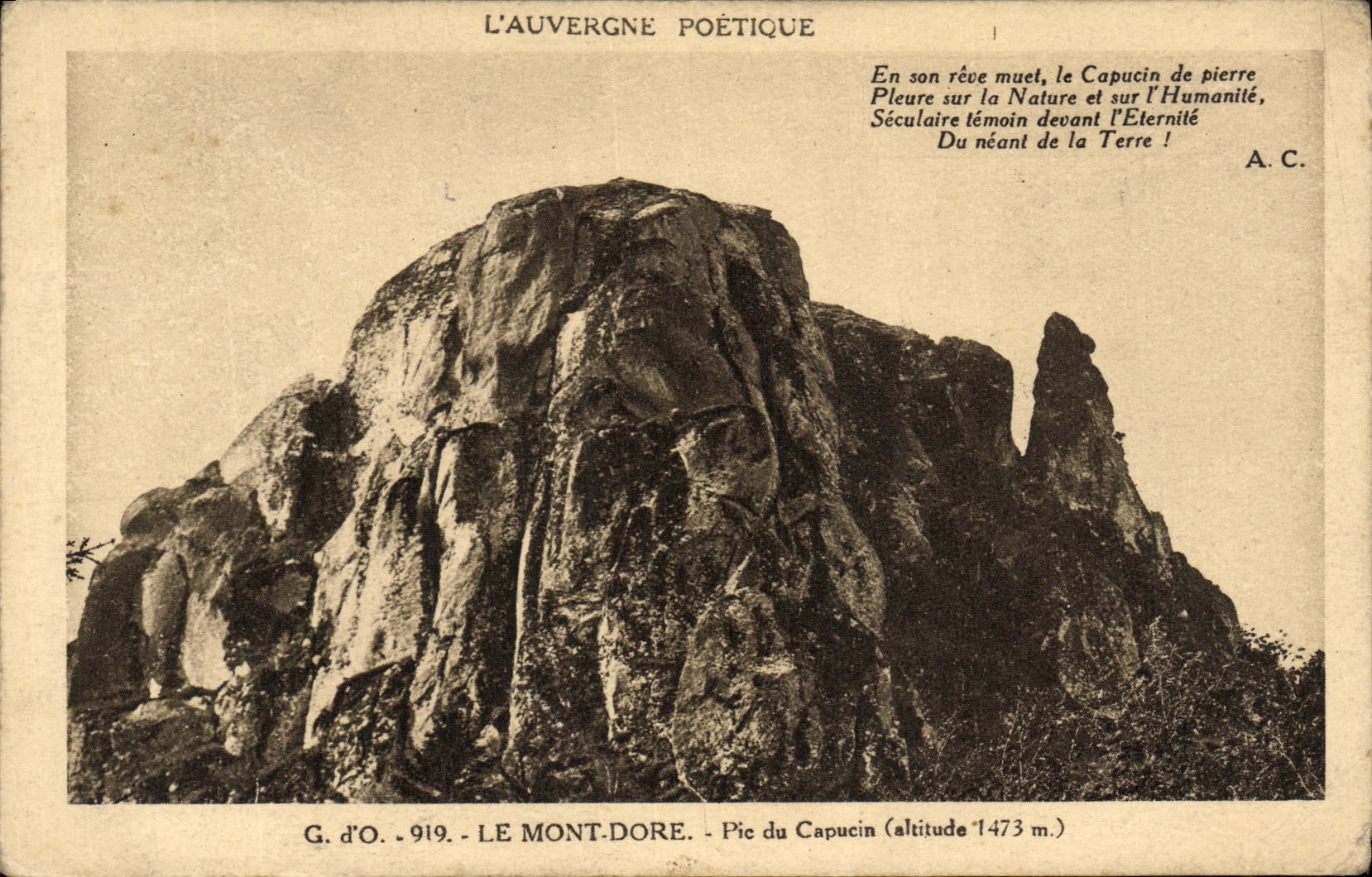 VINTAGE POSTCARD the Mount Gilds Peak Of the Capuchin