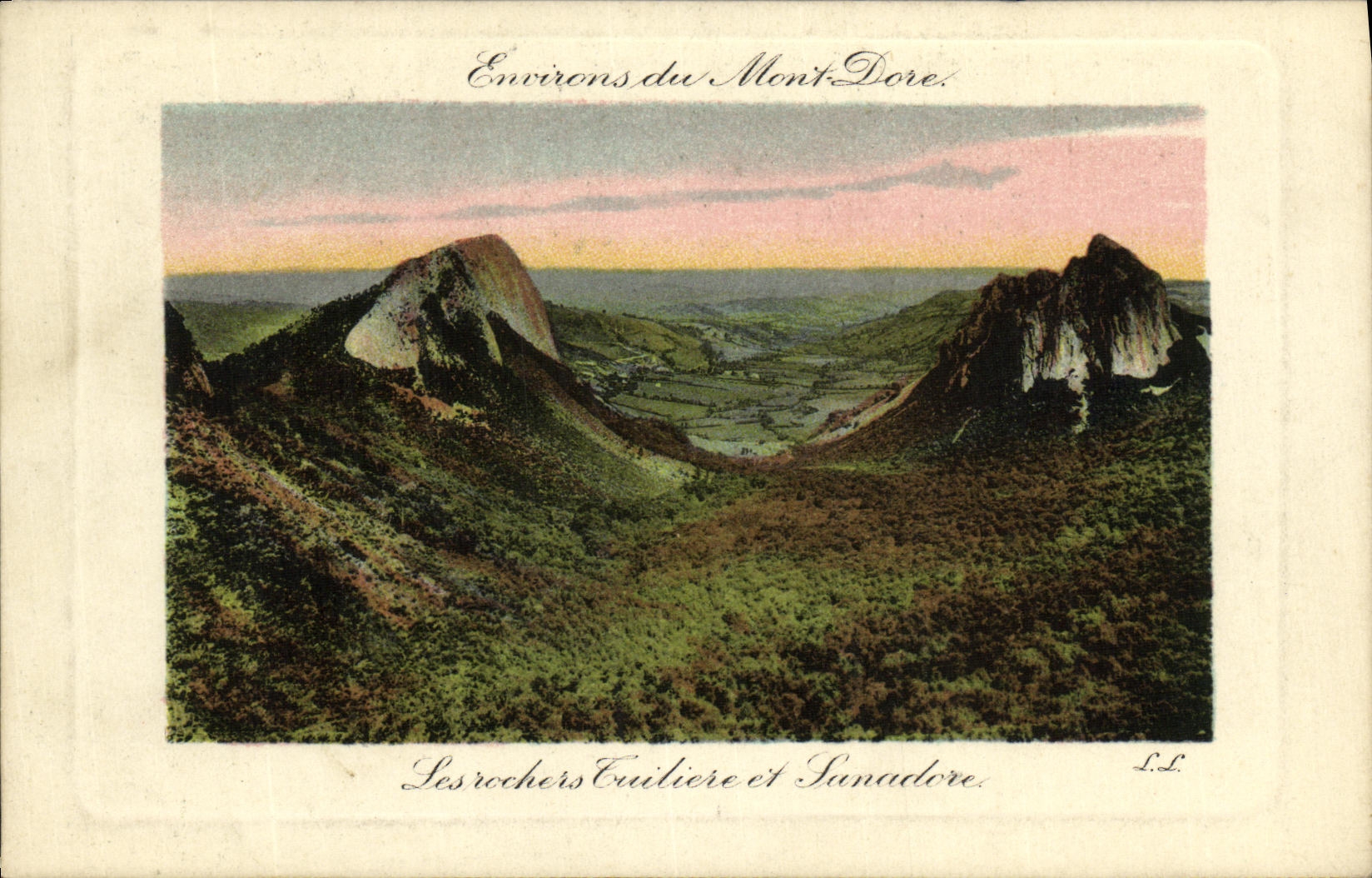 VINTAGE POSTCARD Environs of the Mount Gilds the rocks Tuiliere and Sanadoire