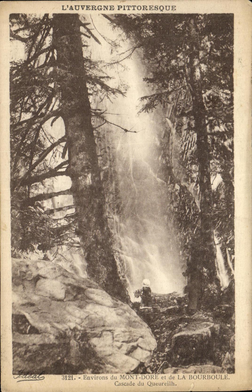 VINTAGE POSTCARD the Mount Gilds and Of Bourboule Cascade Of Queureilh