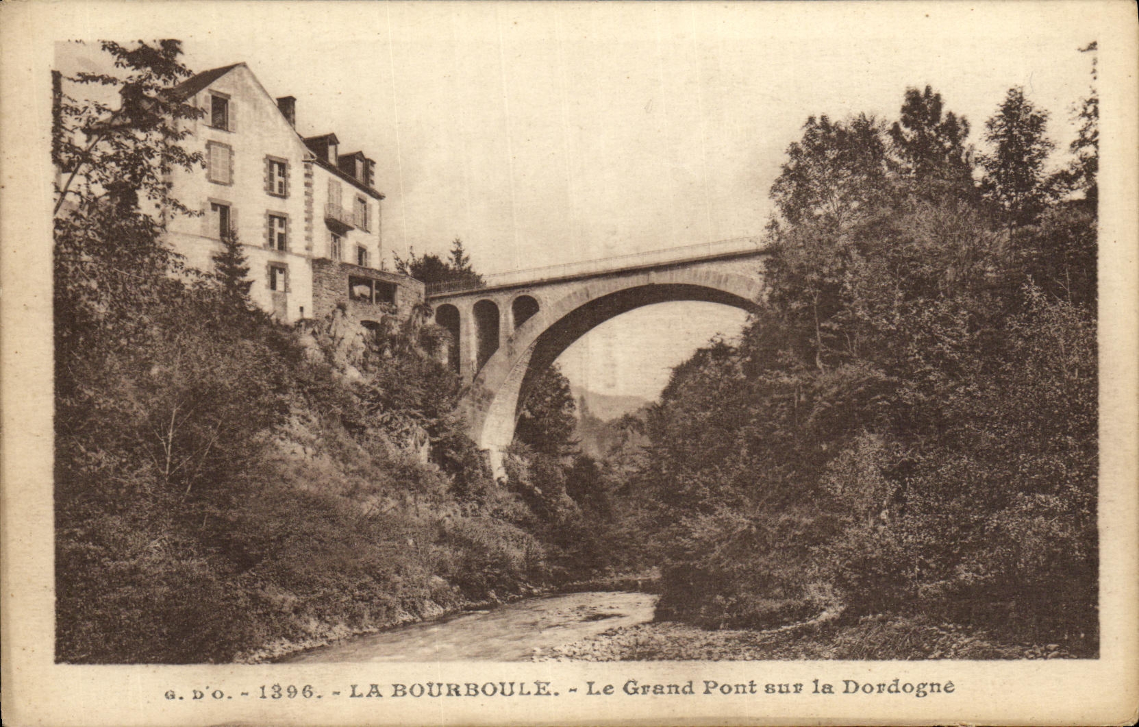 VINTAGE POSTCARD Bourboule the Large Bridge On the Dordogne