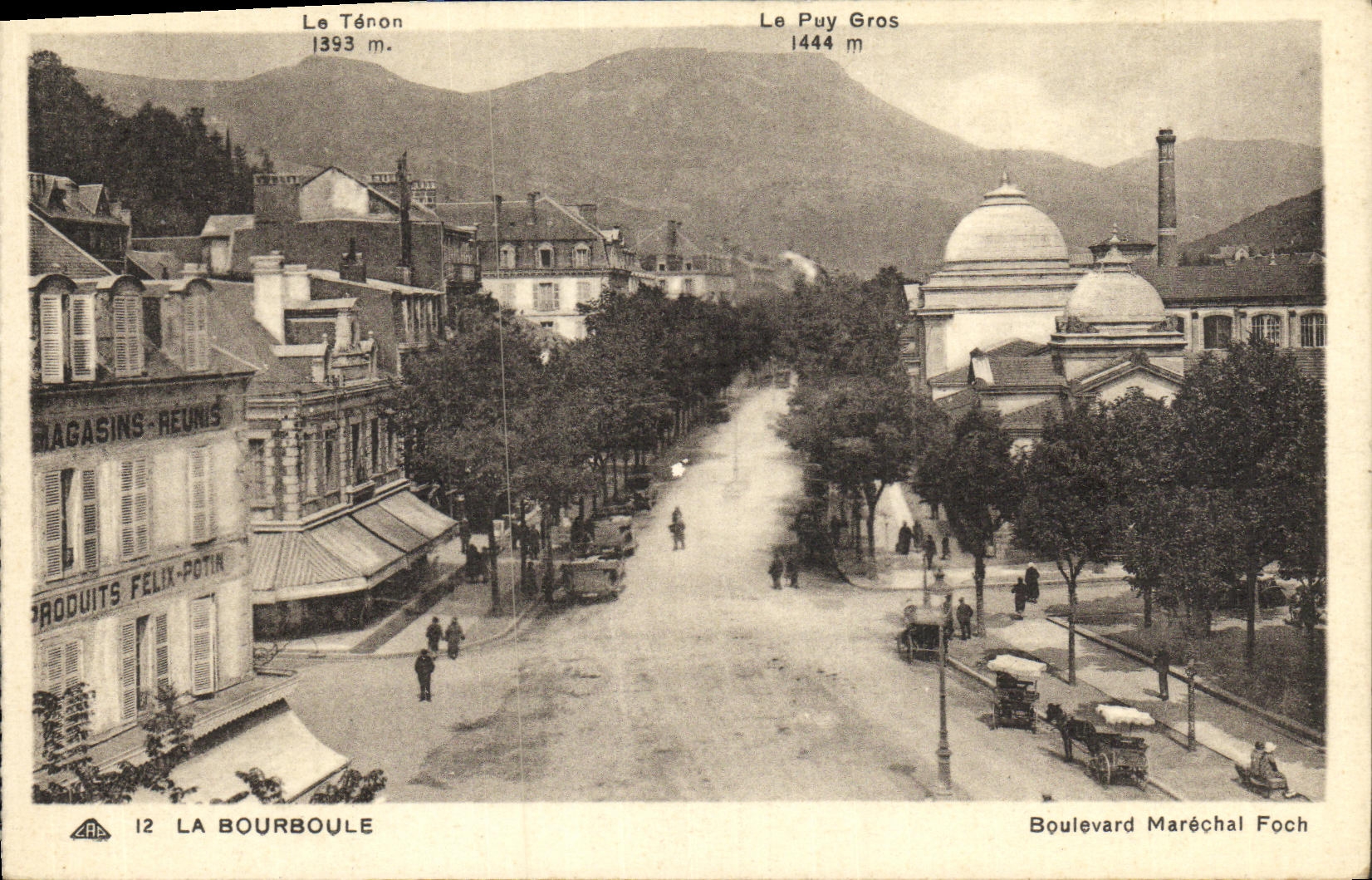 VINTAGE POSTCARD Bourboule Boulevard Foch Marshal