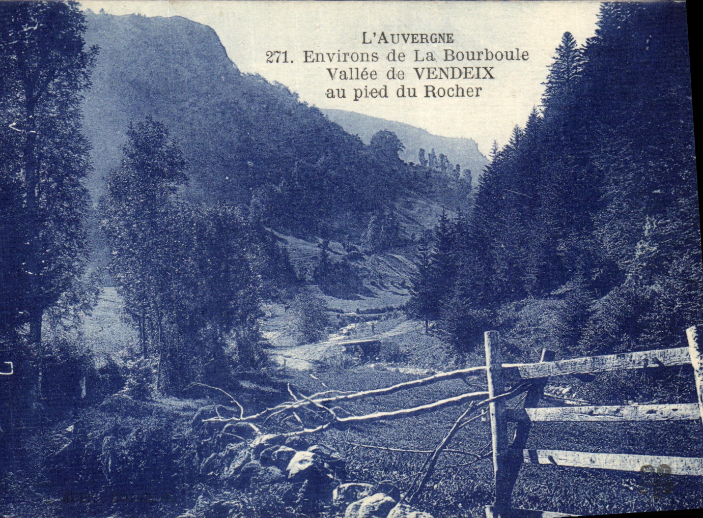 VINTAGE POSTCARD Surroundings of Bourboule Valley of Vendeix To the Foot Of the Rock