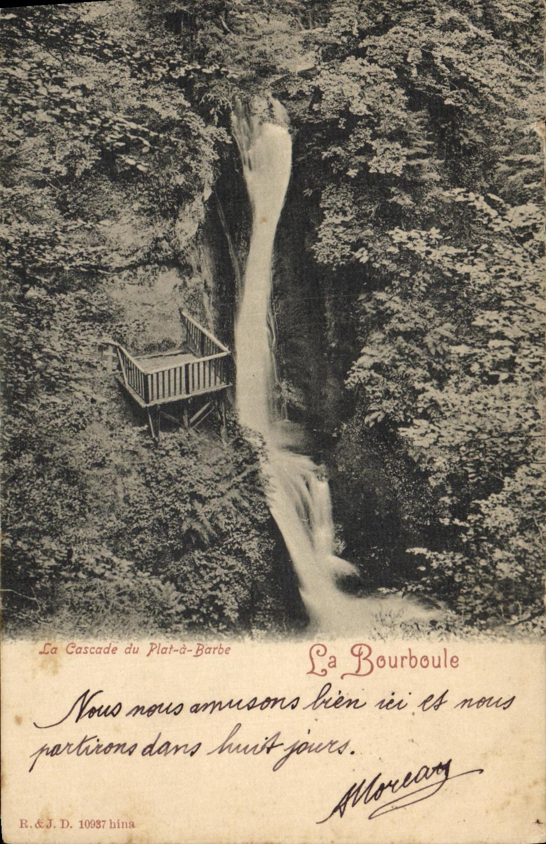 VINTAGE POSTCARD Bourboule the cascade of the shaving mug