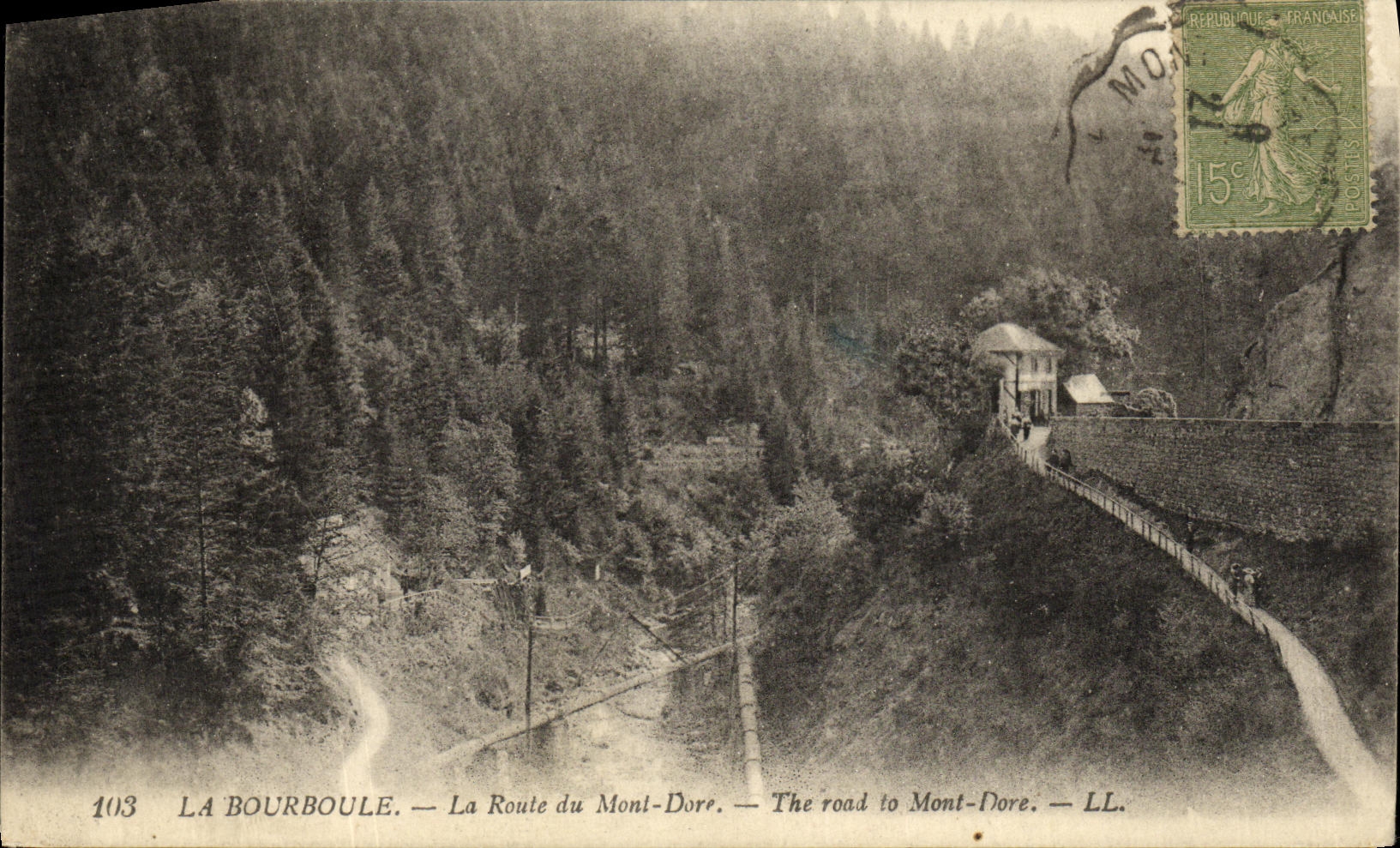 VINTAGE POSTCARD Bourboule the Road of the Mount Gilds