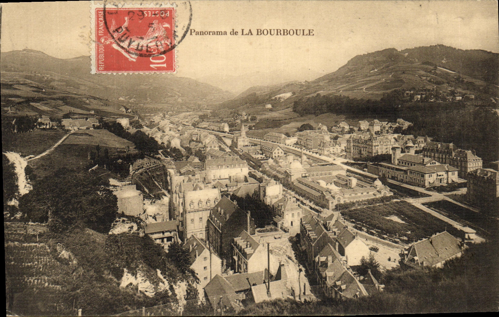 VINTAGE POSTCARD Panorama Of Bourboule