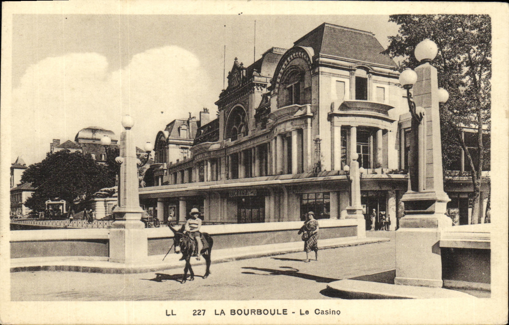 VINTAGE POSTCARD Bourboule the Casino Child on an ass