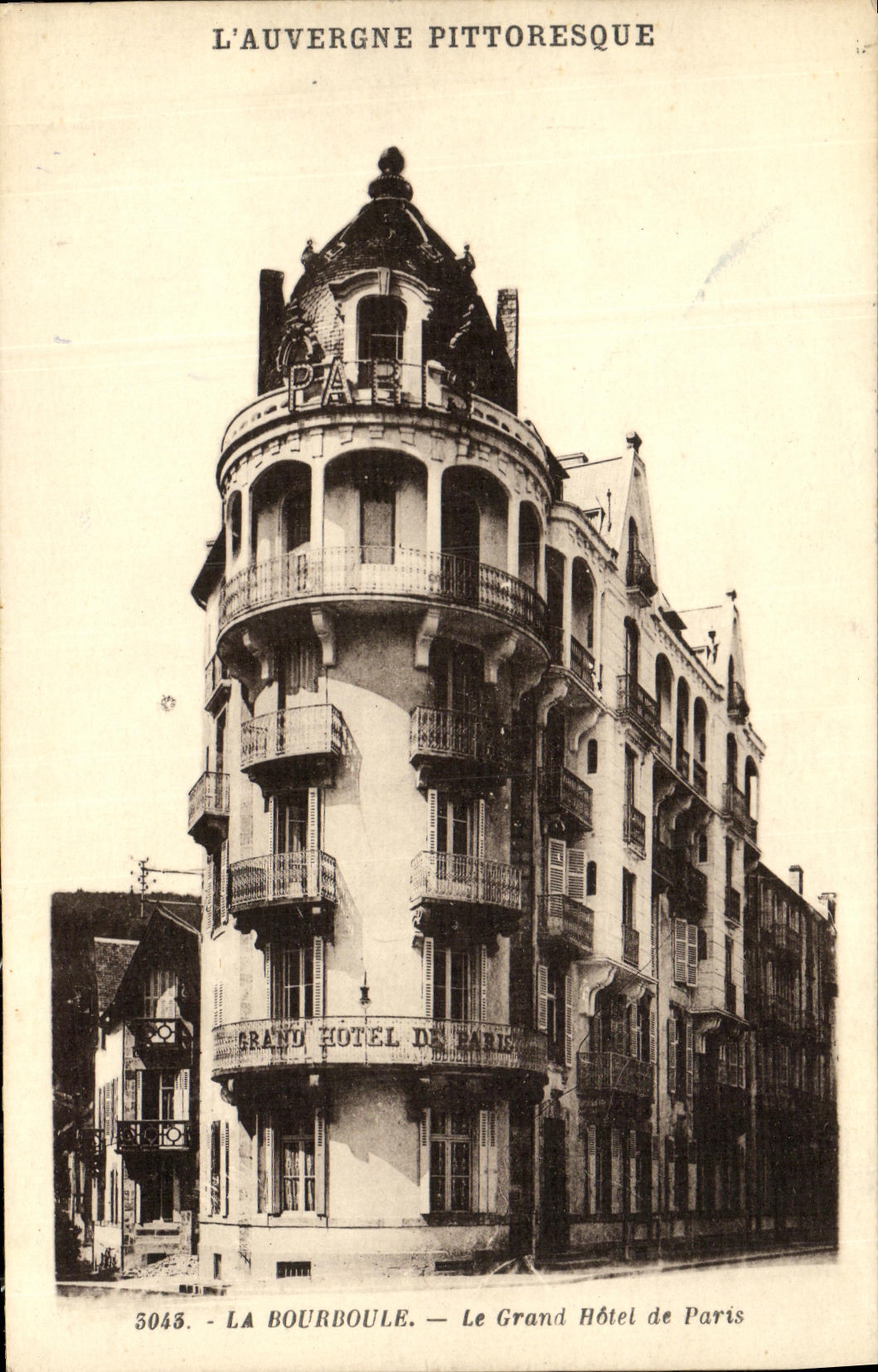 VINTAGE POSTCARD Bourboule the Large Hotel of Paris