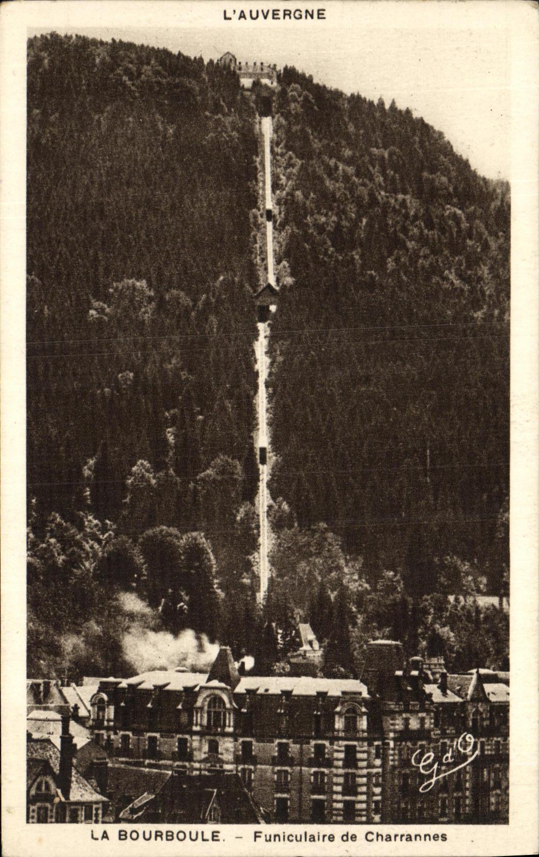 VINTAGE POSTCARD Funicular Bourboule De Charrannes