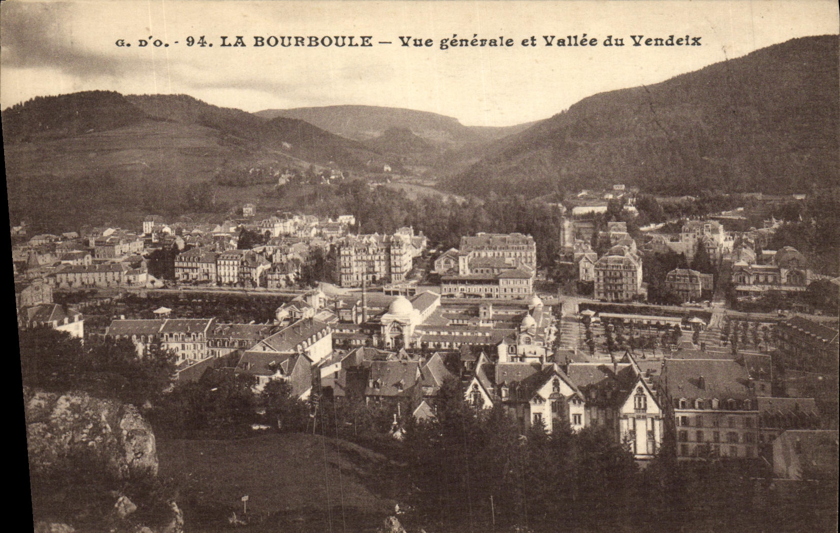 VINTAGE POSTCARD Bourboule View and Valley of Vendeix
