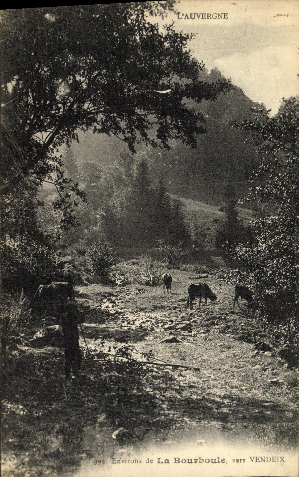VINTAGE POSTCARD Surroundings of Bourboule Towards Vendeix