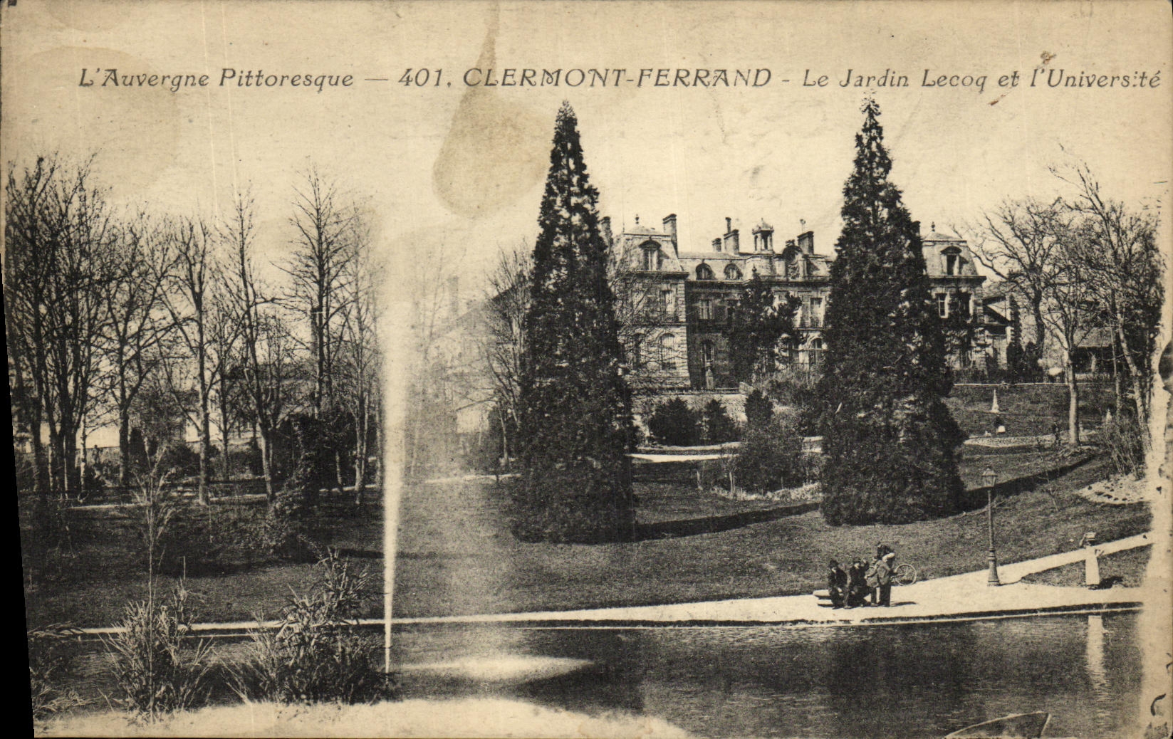 POSTAL Clermont Ferrand de la VENDIMIA el jardin y el L universidad de Lecoq