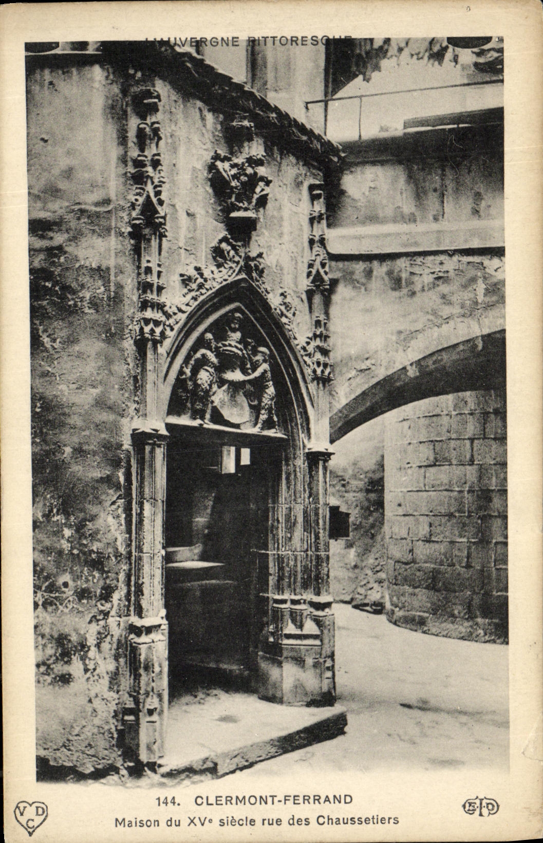 Casa de Clermont Ferrand de la POSTAL de la VENDIMIA de la decimo quinta calle de Chaussetiers